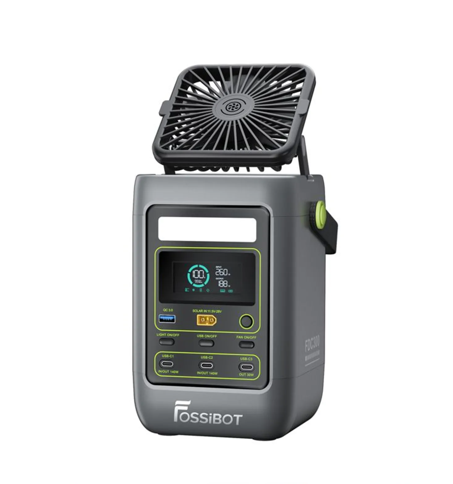 Powerstation Fossibot FDC300 voor verhuur, 288 Wh